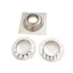 Dataran berkualiti tinggi 4 Inci 2 Mm nipis 201 Jurutera keluli tahan karat gaya mandi tandas lantai lantai lantai