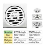 Dataran berkualiti tinggi 4 Inci 2 Mm nipis 201 Jurutera keluli tahan karat gaya mandi tandas lantai lantai lantai