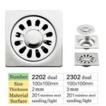 Dataran berkualiti tinggi 4 Inci 2 Mm nipis 201 Jurutera keluli tahan karat gaya mandi tandas lantai lantai lantai