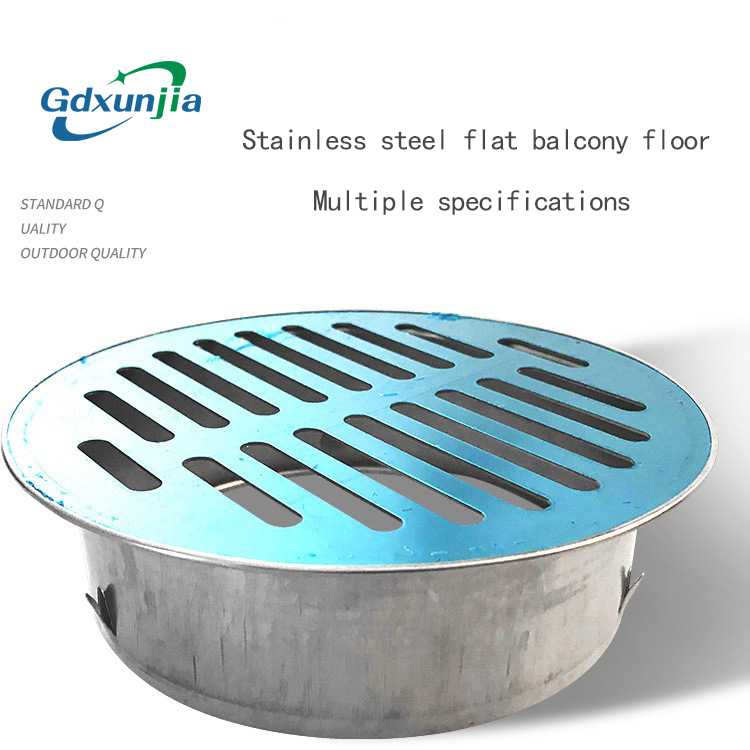 Xinzhijia-xunjia – اعلی معیار 100mm 201 سٹینلیس سٹیل راؤنڈ پلین لکیری فلور ڈرین