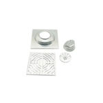 고품질 6″ 가벼운 욕실 앤티크 6 mm 두께 201 물결 모양 패턴 커버 셀프 씰 코어가 있는 스테인레스 스틸 바닥 배수 베이스 —XINZHIJIA/XUNJIA