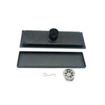 304 Paslanmaz çelik 20-120 Mm Siyah Dikdörtgen Görünmez Yer Sifonu, Uzatılmış Borulu ve Ortak Kendinden Yalıtımlı Koku Geçirmez Çekirdekli