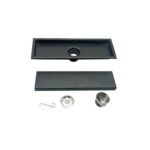 304 Paslanmaz çelik 20-120 Mm Siyah Dikdörtgen Görünmez Yer Sifonu, Uzatılmış Borulu ve Ortak Kendinden Yalıtımlı Koku Geçirmez Çekirdekli