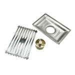 201 Rozsdamentes acél világos bambusz mintázat téglalap alakú 10*15 cm fürdőszoba réz mágneses szag -bizonyító mag padló lefolyása