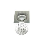 Venta al por mayor Ingeniería SUS 304 Drenaje de piso lineal grueso de 2 mm, cuadrado de acero inoxidable, 10*10 cm, con núcleo común a prueba de olores