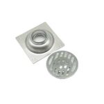 Venta al por mayor Ingeniería SUS 304 Drenaje de piso lineal grueso de 2 mm, cuadrado de acero inoxidable, 10*10 cm, con núcleo común a prueba de olores