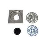 Thoát nước phòng tắm hộ gia đình cổ điển mạ niken vuông cống thoát sàn bằng thép không gỉ