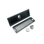 ブラックエンジニア 10*50 CM線形 304 一般的な臭気実証コアと延長チューブを備えたステンレス鋼長方形の床排水