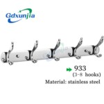 Xunjia/xinzhijia – 2023 Hot Sale Wall Mounted 1.2mm Thick 201 Stainless Steel Coat Hook Towel Rack Cabinet Hanger