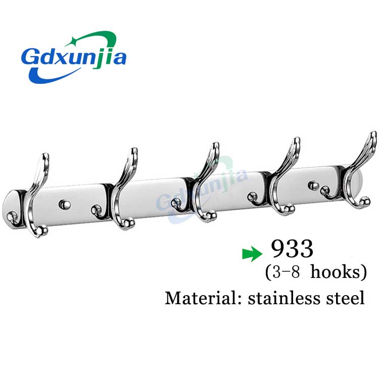 Xunjia/xinzhijia – 2023 Hot Sale Wall Mounted 1.2mm Thick 201 Stainless Steel Coat Hook Towel Rack Cabinet Hanger