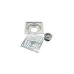 고품질 6″ 가벼운 욕실 앤티크 6 mm 두께 201 물결 모양 패턴 커버 셀프 씰 코어가 있는 스테인레스 스틸 바닥 배수 베이스 —XINZHIJIA/XUNJIA