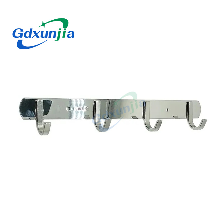 Xunjia/xinzhijia – បានម៉ោនជញ្ជាំង 304 ដែកអ៊ីណុក 4 ទំពក់អាវការ៉េសម្រាប់ព្យួរសំលៀកបំពាក់