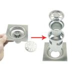 Xinzhijia/xunjia – Baño de 10*10 cm de 2 mm de espesor 304 Drenaje de piso de acero inoxidable con evasivo de flujo de flujo de flujo de retorno