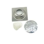 สแควร์ 10*10 ซม. 3 มม. 201 ท่อระบายน้ำเชิงเส้นเชิงเส้นสแตนเลสพร้อมแกนซีลป้องกันกลิ่นพีวีซี