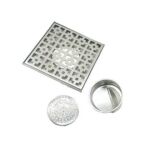 Venta caliente 20*20 cm 2 mm engrosado 304 Drenaje de piso cuadrado de acero inoxidable con elemento filtrante
