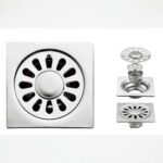 Xunjia/xinzhija – 10*10cm 2mm tebal 201 Titisan Air Keluli Tahan Karat Seperti Parit Lantai Persegi dengan Teras Kalis Bau Biasa