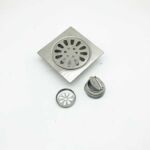 Xunjia/xinzhija – 10*10cm 2mm tebal 201 Titisan Air Keluli Tahan Karat Seperti Parit Lantai Persegi dengan Teras Kalis Bau Biasa