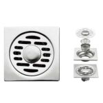 Xunjia/xinzhija – 10*10cm 2mm tebal 201 Titisan Air Keluli Tahan Karat Seperti Parit Lantai Persegi dengan Teras Kalis Bau Biasa