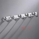Xunjia/xinzhijia – 2023 New Modern High Quality Wall Bathroom Accessories Bathrobe Hanging 5 Hooks Stainless Steel Flat Bar Single Layer Coat Hooks