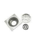 Xunjia/xinzhijia -10*10cm 2mm tebal 304 Titisan Air Keluli Tahan Karat Seperti Parit Lantai Persegi dengan Teras Kalis Bau Biasa