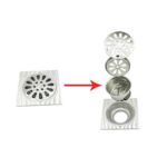 Xunjia/xinzhijia -10*10cm 2mm tebal 304 Titisan Air Keluli Tahan Karat Seperti Parit Lantai Persegi dengan Teras Kalis Bau Biasa