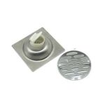 Persegi 10*10cm 2mm Tebal 304 Parit Lantai Linear Keluli Tahan Karat dengan Teras Pengedap Bukti Bau Pvc