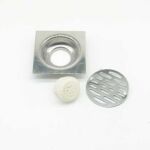 Persegi 10*10cm 2mm Tebal 304 Parit Lantai Linear Keluli Tahan Karat dengan Teras Pengedap Bukti Bau Pvc