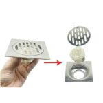 Persegi 10*10cm 2mm Tebal 304 Parit Lantai Linear Keluli Tahan Karat dengan Teras Pengedap Bukti Bau Pvc