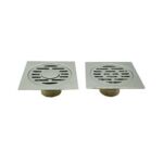 Square Light 4 Inch 2 Mm 3 Mm Thick Garage Floor Drain Cover with Brass Magnetic Self Seal Core