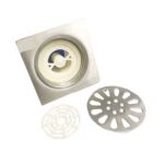 Sanding Square 10*10cm 3mm Thick 201 Stainless Steel Floor Drain with Plastic Large Straight Drainage