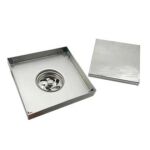 Xinzhijia/xunjia – Venta caliente cuadrado cepillado 6 Pulgada 15X15 Cm SUS 304 Drenaje de piso con núcleo autosellante de acero inoxidable para ducha con inserción de azulejos