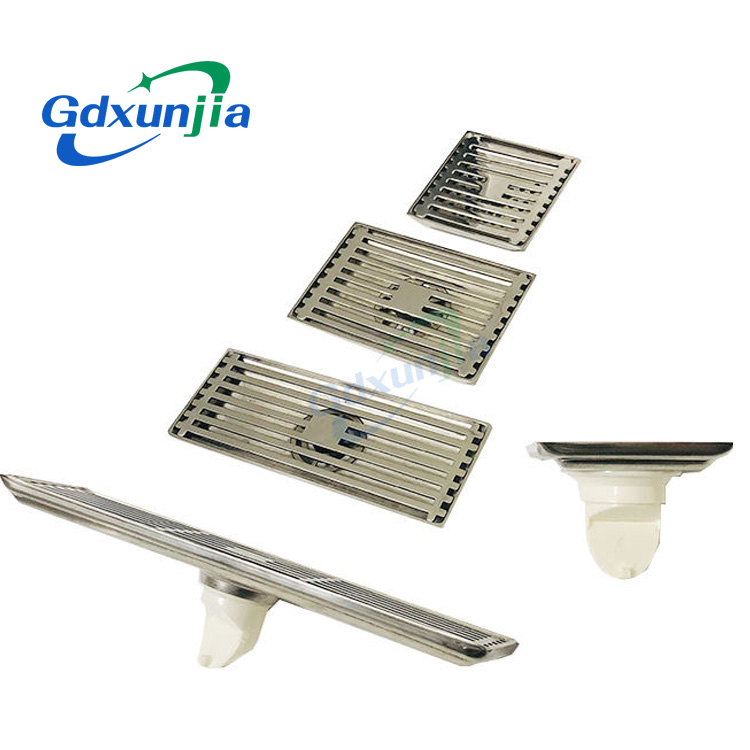 Hot Selling Popular Black And Polished 201 Stainless Steel Toilet Anti Odor Floor Drain with Bamboo Cover Plastic Drain Core